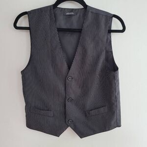 Holiday Editions black & white pinstriped vest office business professional form